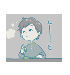 机の上のボーイッシュくんたち（個別スタンプ：5）
