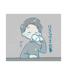 机の上のボーイッシュくんたち（個別スタンプ：7）