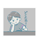 机の上のボーイッシュくんたち（個別スタンプ：12）