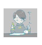 机の上のボーイッシュくんたち（個別スタンプ：14）