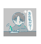机の上のボーイッシュくんたち（個別スタンプ：17）