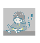 机の上のボーイッシュくんたち（個別スタンプ：21）
