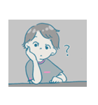 机の上のボーイッシュくんたち（個別スタンプ：23）