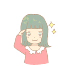 外巻きヘアの女の子たち（個別スタンプ：3）