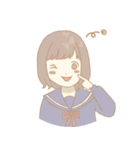 外巻きヘアの女の子たち（個別スタンプ：4）
