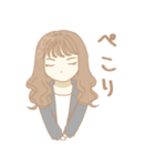 外巻きヘアの女の子たち（個別スタンプ：8）