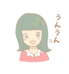 外巻きヘアの女の子たち（個別スタンプ：14）