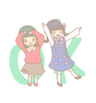 外巻きヘアの女の子たち（個別スタンプ：16）
