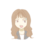 外巻きヘアの女の子たち（個別スタンプ：18）