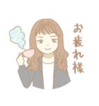 外巻きヘアの女の子たち（個別スタンプ：26）