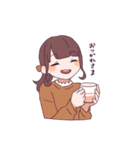 3色のおんなのこたち（個別スタンプ：34）
