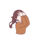 3色のおんなのこたち（個別スタンプ：40）