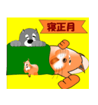 子犬と子猫の冬休み 4（個別スタンプ：14）