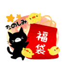 黒猫くろすけ＆ぴよ【毎年使える年末年始】（個別スタンプ：19）