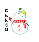 りんごマン 雪だるまver（個別スタンプ：1）