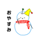 りんごマン 雪だるまver（個別スタンプ：3）