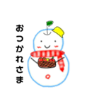 りんごマン 雪だるまver（個別スタンプ：4）