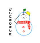 りんごマン 雪だるまver（個別スタンプ：5）
