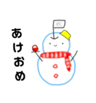 りんごマン 雪だるまver（個別スタンプ：8）