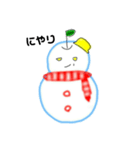 りんごマン 雪だるまver（個別スタンプ：11）