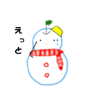 りんごマン 雪だるまver（個別スタンプ：12）