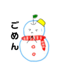 りんごマン 雪だるまver（個別スタンプ：14）