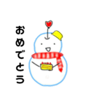 りんごマン 雪だるまver（個別スタンプ：15）