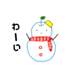 りんごマン 雪だるまver（個別スタンプ：16）