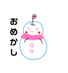 りんごマン 雪だるまver（個別スタンプ：17）