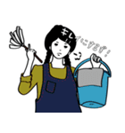 黒髪ロングの年末年始（個別スタンプ：1）