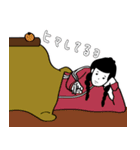 黒髪ロングの年末年始（個別スタンプ：5）