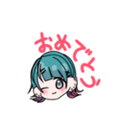 目が光ってる女の子（個別スタンプ：2）
