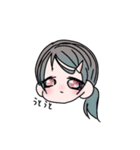 目が光ってる女の子（個別スタンプ：5）