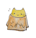 おっきいTシャツのねこねこ（色鉛筆）（個別スタンプ：2）