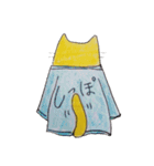 おっきいTシャツのねこねこ（色鉛筆）（個別スタンプ：4）