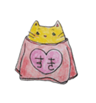 おっきいTシャツのねこねこ（色鉛筆）（個別スタンプ：6）