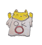 おっきいTシャツのねこねこ（色鉛筆）（個別スタンプ：9）