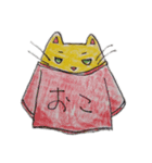 おっきいTシャツのねこねこ（色鉛筆）（個別スタンプ：13）