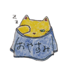 おっきいTシャツのねこねこ（色鉛筆）（個別スタンプ：14）