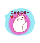 あわてぎみの白ネコ（個別スタンプ：5）
