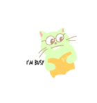 お姉ちゃんが描いた出っ歯ねこ（個別スタンプ：3）