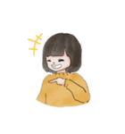 ゆる〜い男の子と女の子（個別スタンプ：1）