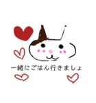 ハートと猫のスタンプ（個別スタンプ：3）