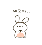 かわいい貪欲なウサギ(Kor)（個別スタンプ：4）