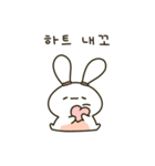 かわいい貪欲なウサギ(Kor)（個別スタンプ：11）
