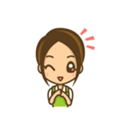 女の子のかわいい仕草と表情（個別スタンプ：1）