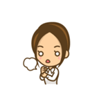 女の子のかわいい仕草と表情（個別スタンプ：3）