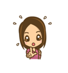 女の子のかわいい仕草と表情（個別スタンプ：7）