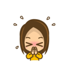 女の子のかわいい仕草と表情（個別スタンプ：11）