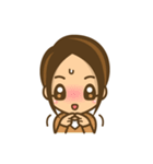 女の子のかわいい仕草と表情（個別スタンプ：35）